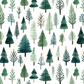 Spruce Forest. Christmas tree. Woodland landscape with fir trees