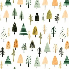 Spruce Forest. Christmas tree. Woodland landscape with fir trees