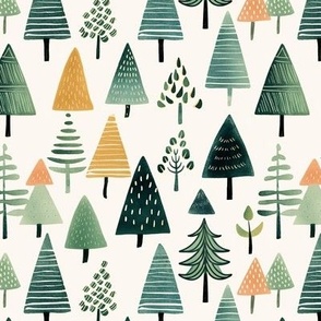 Spruce Forest. Christmas tree. Woodland landscape with fir trees