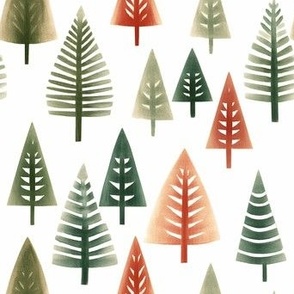 Spruce Forest. Christmas tree. Woodland landscape with fir trees