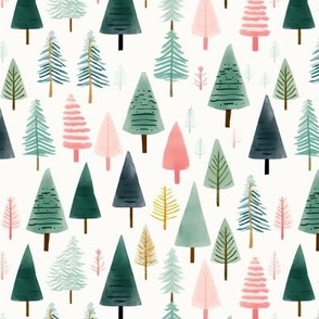 Spruce Forest. Christmas tree. Woodland landscape with fir trees