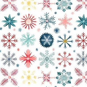 Scandinavian snowflakes. Winter folk ornaments. Merry Christmas