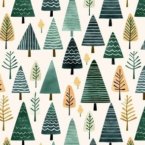 Spruce Forest. Christmas tree. Woodland landscape with fir trees