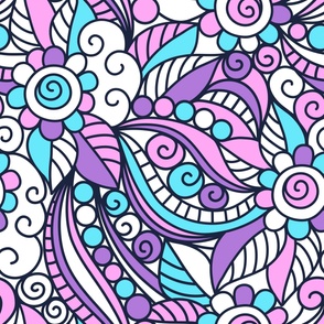 2792 A Extra Large - groovy floral doodle