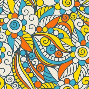 2792 B Extra Large - groovy floral doodle