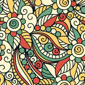 2792 C Extra Large - groovy floral doodle