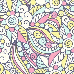 2792 D Extra Large - groovy floral doodle