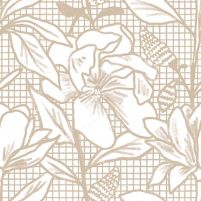 Magnolia sketch window pane check white