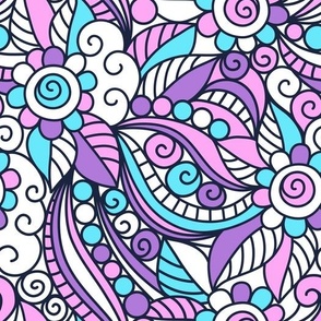 2792 A Medium - groovy floral doodle