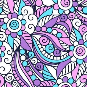 2792 A Small - groovy floral doodle