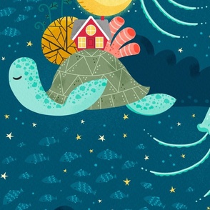 surrealist night sea turtle ML