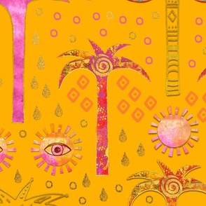 Surreal Oriental Mystic With Magic Eye Orange