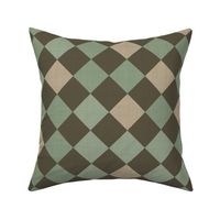 Linen Diamond Checkers in Dusty Light Blue, Beige and Grey