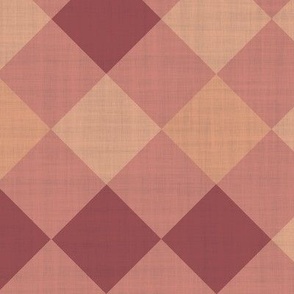 Linen Diamond Checkers in Pink, Peach, Apricot