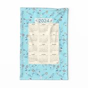 2024 Calendar - Leafy Daze Celestial Blue