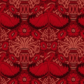 Scarlet Ibis Damask Small Scale