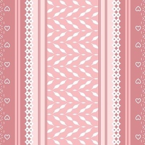 hearts and laces in rosa and white