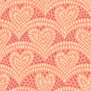 Heart Mosaic (18") - pink, orange, cream (ST2023HM)