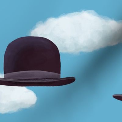Homage to Magritte - Bowler Hats - large scale by Cecca Designs