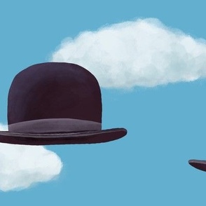 Homage to Magritte - Bowler Hats - large scale by Cecca Designs