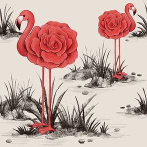 Flamingo & Rose