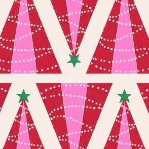 Preppy Christmas Tree Red Pink