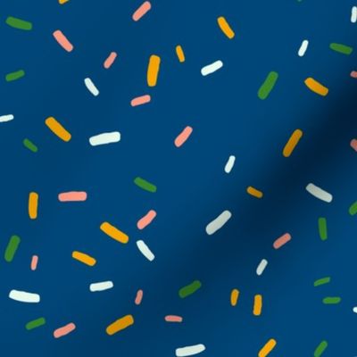 Birthday Sprinkles-Dark Blue Background