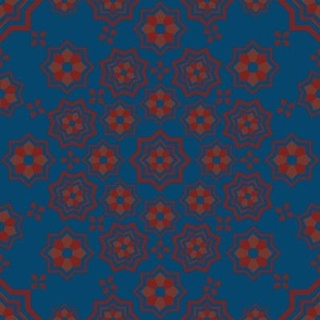 Blue Octagon - geometric, mosaic pattern