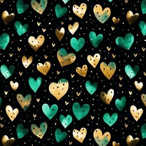 Green and emerald hearts