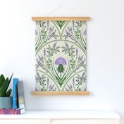 (L) Scottish Thistle: Pride and Protection // Violet and Green on Ivory 
