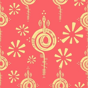 African Serpent Dance in Coral BG