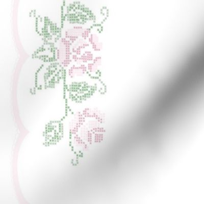 Cross Stitch Rose Border Print