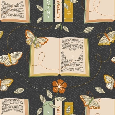 Bookish Fabric, Wallpaper and Home Decor