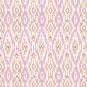 Grandmillennial Ikat Stripes on linen texture_Pink Orange_3,5"