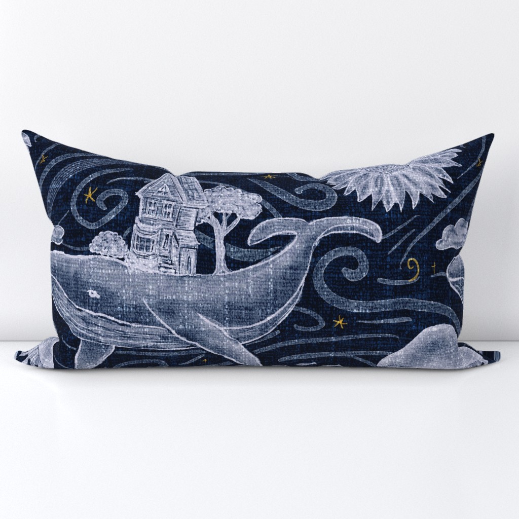 Large Undersea Night Sky Navy