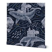 Large Undersea Night Sky Navy