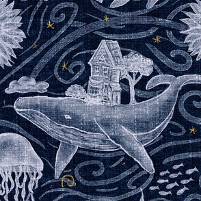 Large Undersea Night Sky Navy