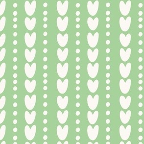 Small Heart Dots - Cream and Mint