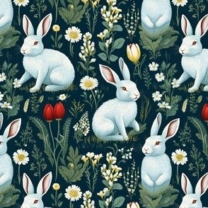 Rabbits in a Meadow - small
