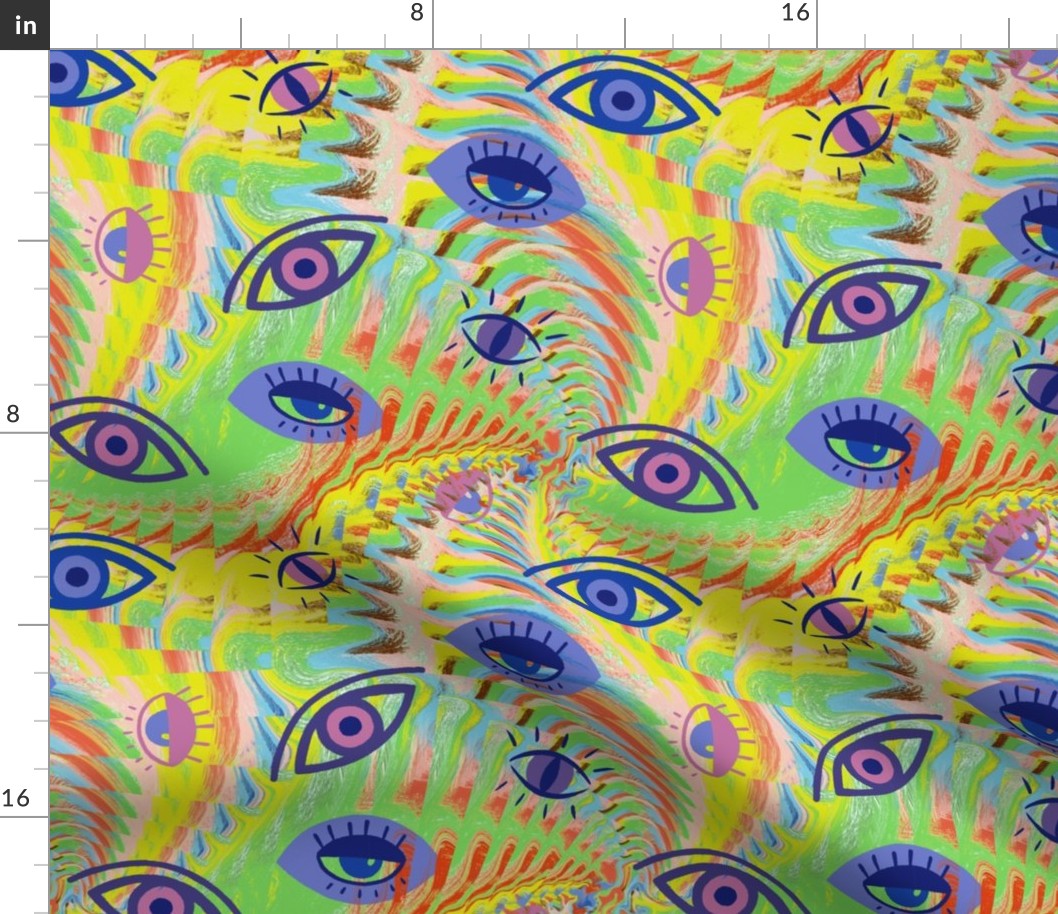 multicolored eyes illusion