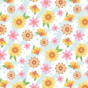 Blooming Now - A Fabric Fusion of Vibrant Wildflowers on a Breezy Canvas