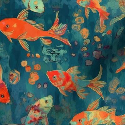 Golden Grace: Goldfish in Japanese Brushwork (107)