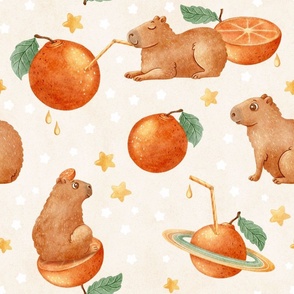 Planet Capybara - a juicy orange planet system