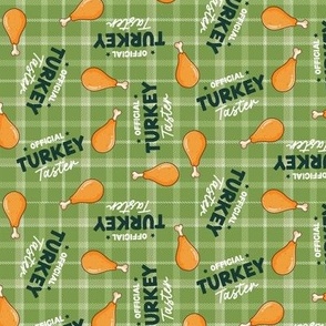 Christmas Fabric - Official Turkey Taster - Dog Holiday Bandana Light Green