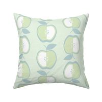 Green Apples with Teal on Pale Green
