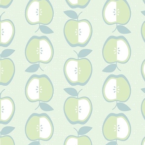 Green Apples with Teal on Pale Green