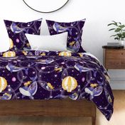 Surrealist whimsical Oceanic Galaxy purple maximalist large scale