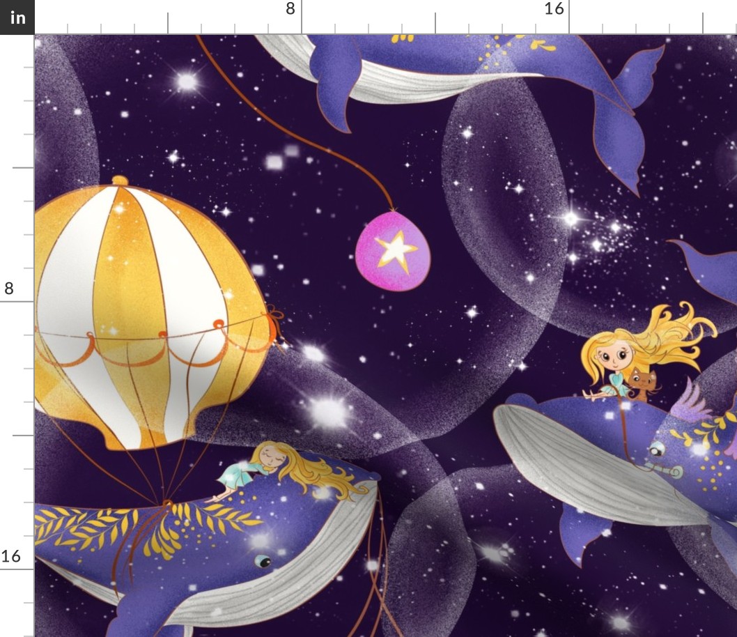 Surrealist whimsical Oceanic Galaxy purple maximalist large scale