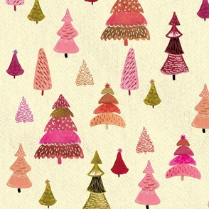 Modern trees pink textured