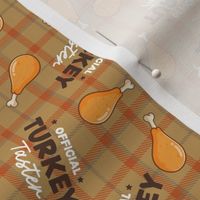 Christmas Fabric - Official Turkey Taster - Dog Holiday Bandana Light Tan Brown